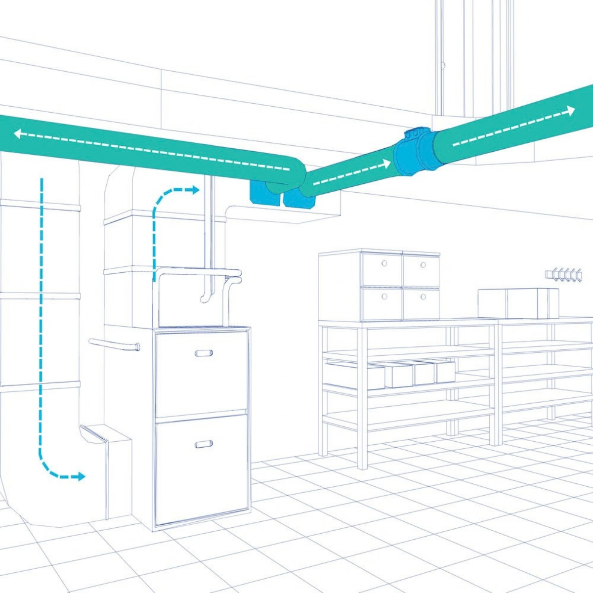 Fantech prioAIR Inline Duct Fan - Diagram