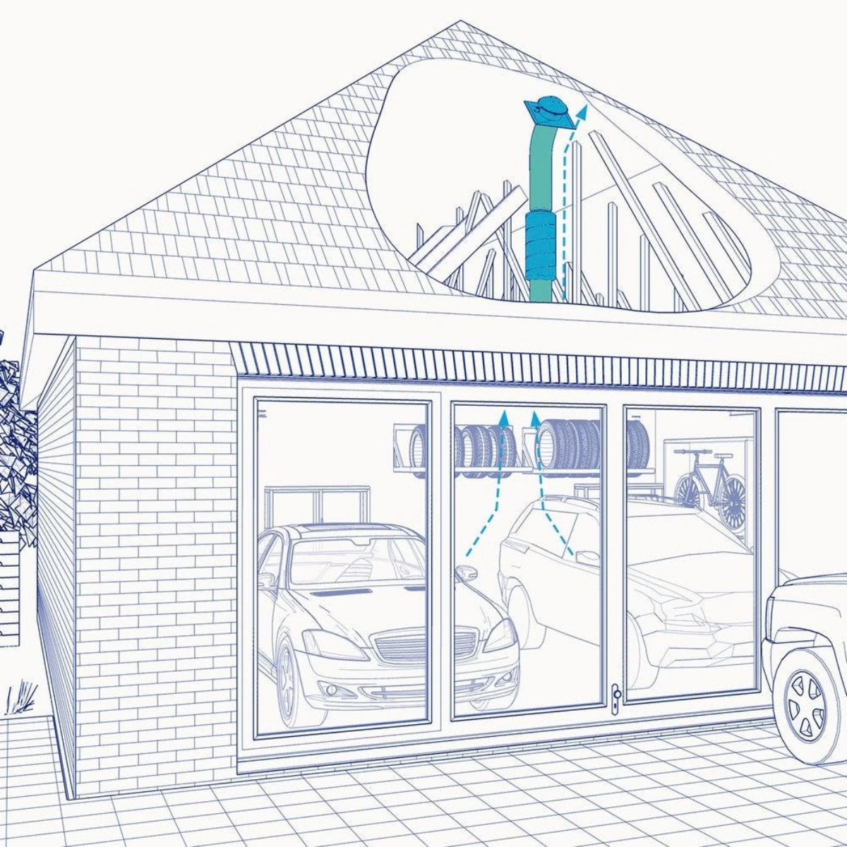 Fantech RE Series Roof Mount Centrifugal Duct Fan - Diagram