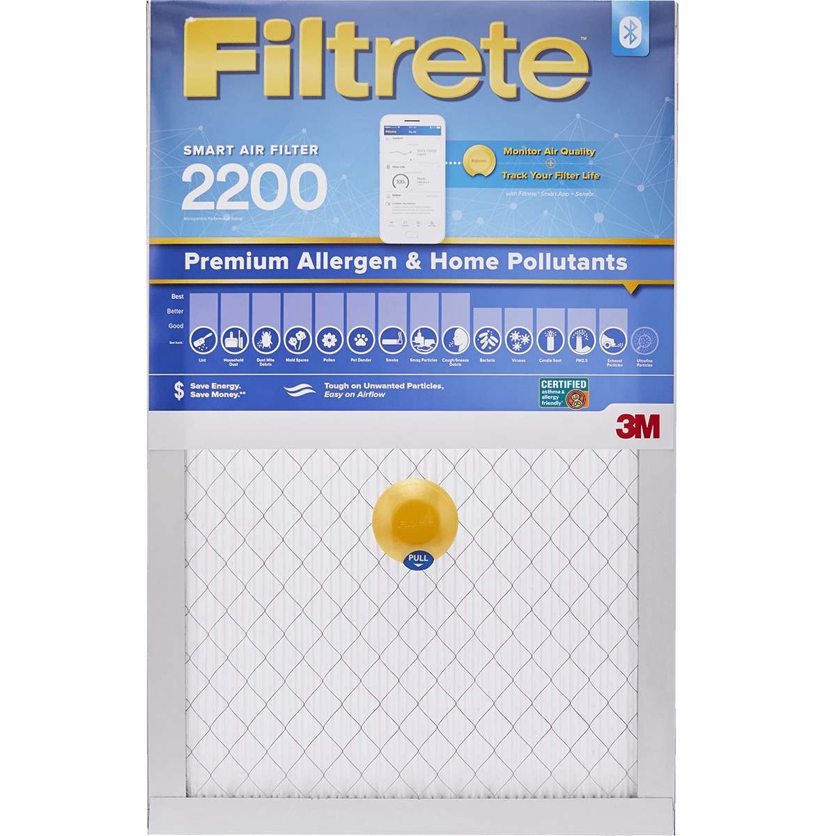 3M Filtrete 2200 MPR Premium Allergen & Home Pollutants Smart Air Filter