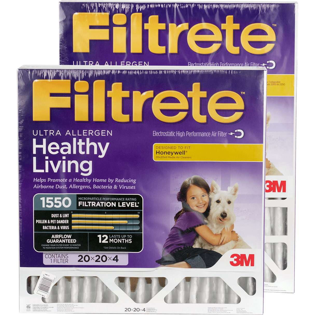 3M Filtrete Healthy Living 1500 MPR Allergen Reduction Filters for 4" Housings