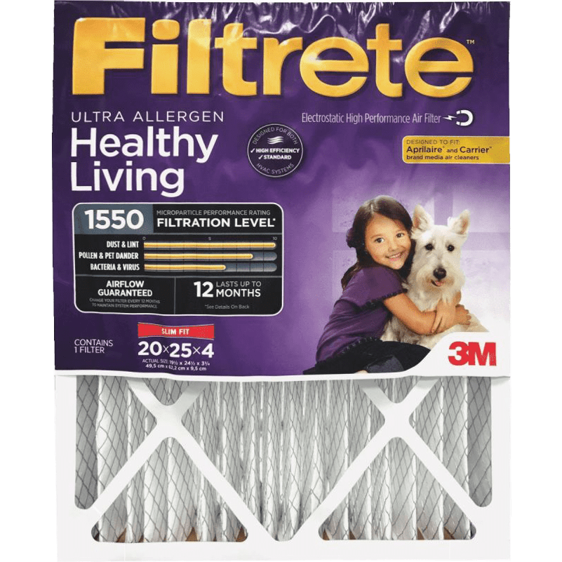 3M Filtrete Ultra Allergen Reduction Filter Slim Fit 20x25x4