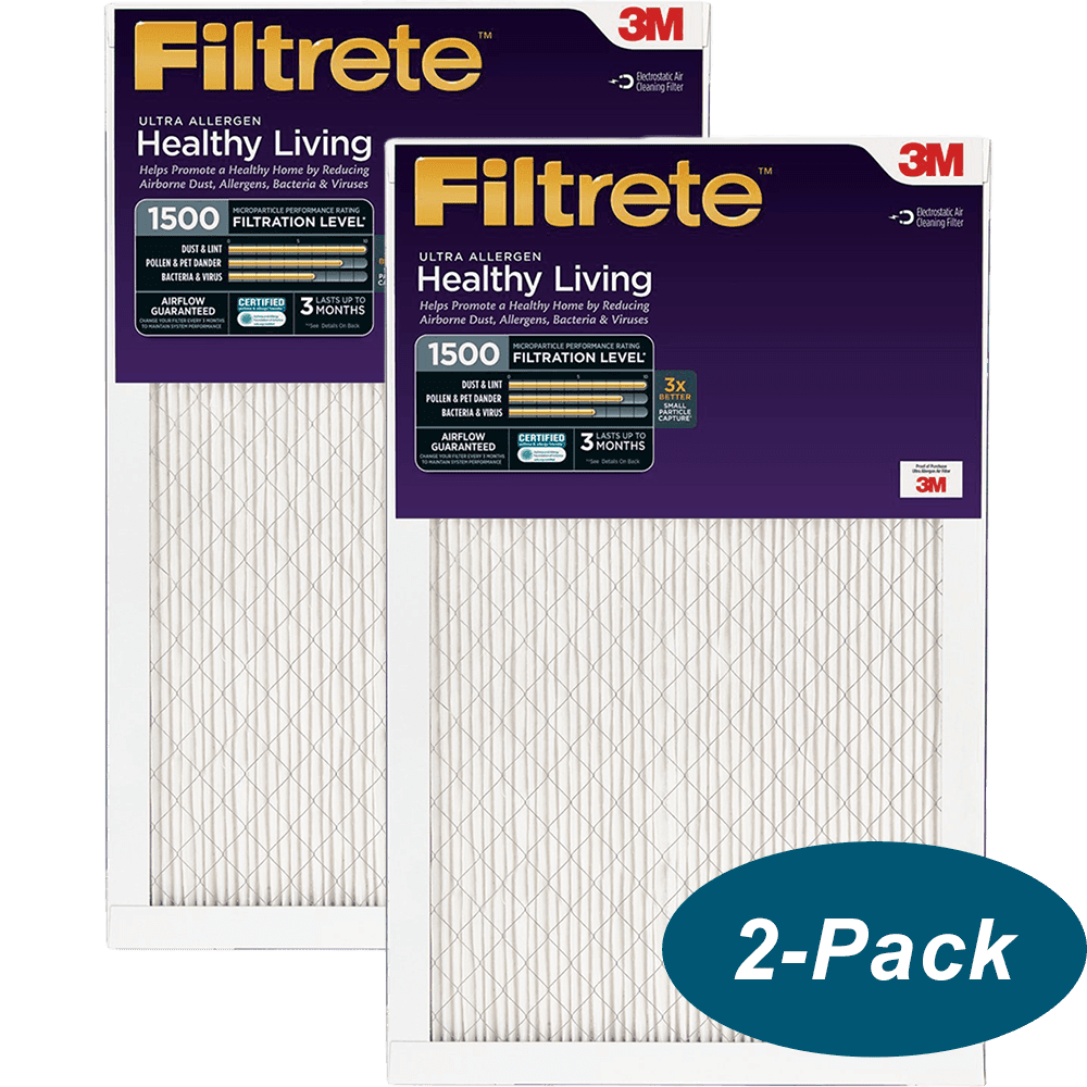 3M Filtrete Healthy Living 1500 MPR Ultra Allergen Reduction Filters - 2-Pack