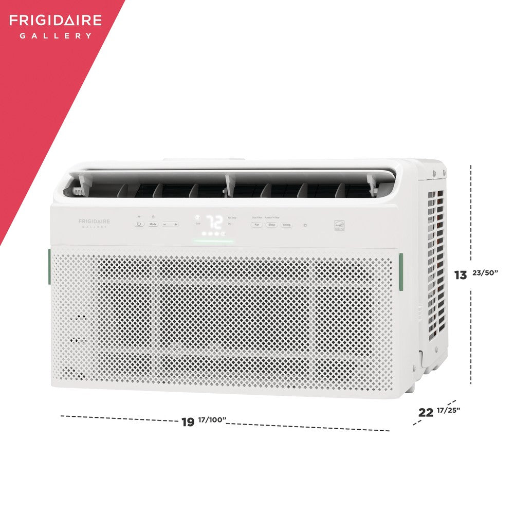 Frigidaire Gallery GHWQ085WD1 U-Shaped 8,000 BTU Wi-Fi Enabled Window Air Conditioner - Dimensions