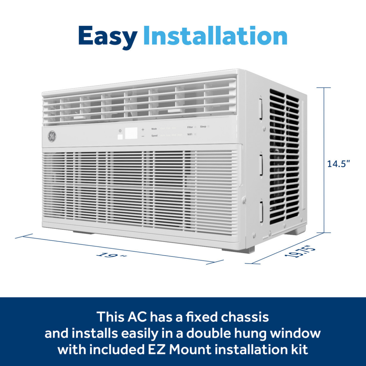 GE 10,000 BTU Window Air Conditioner - Dimensions