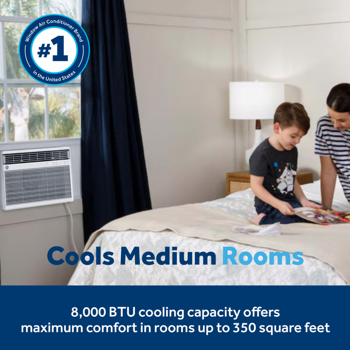 GE 8K-10K BTU Window Air Conditioner - Infographic 1