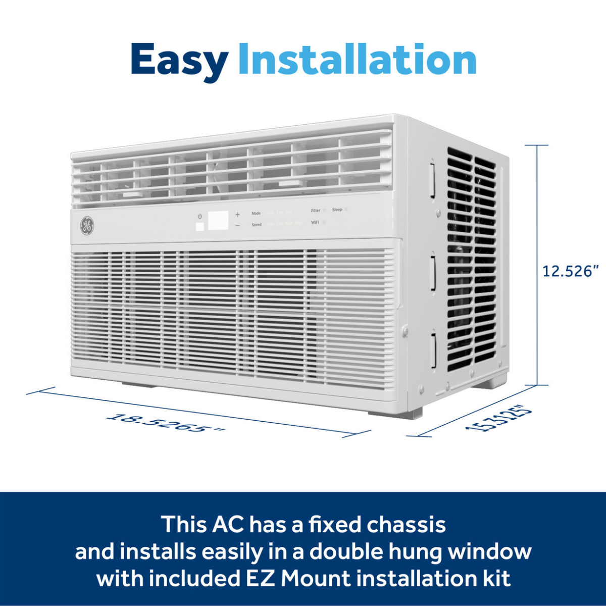 GE 8,000 BTU Window Air Conditioner - Dimensions