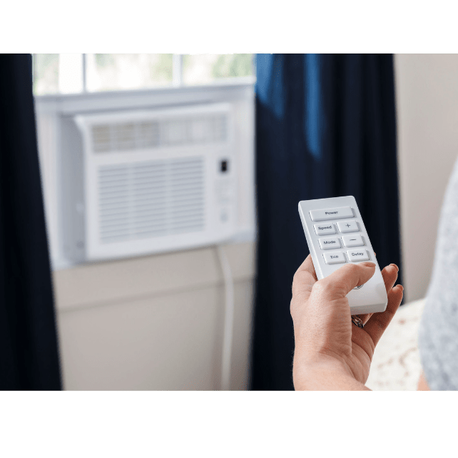 GE AHQ06LZ 6,000 BTU Window Air Conditioner - Remote Lifestyle