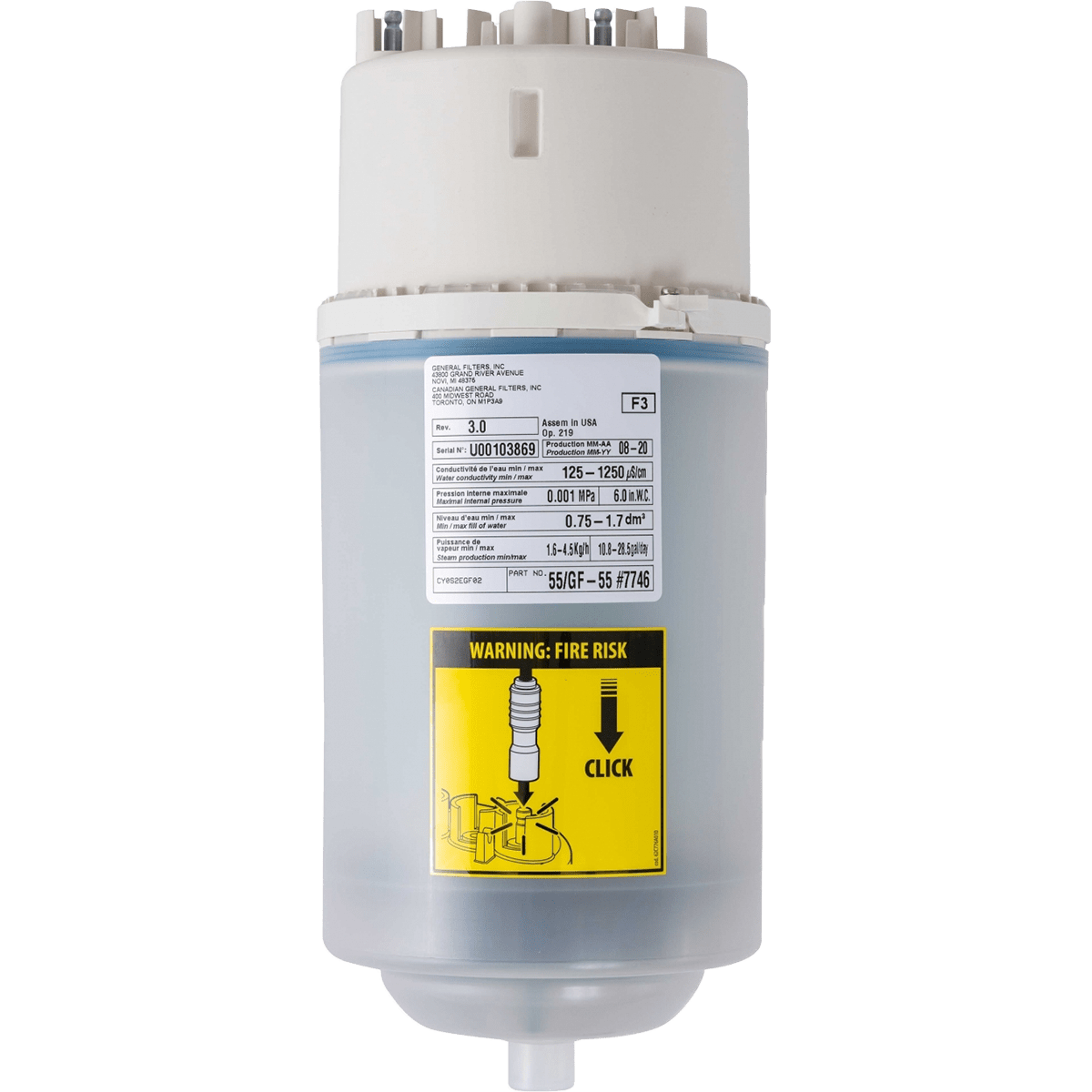 General Aire 5500 Whole House Steam Humidifier - Replacement steam cylinder