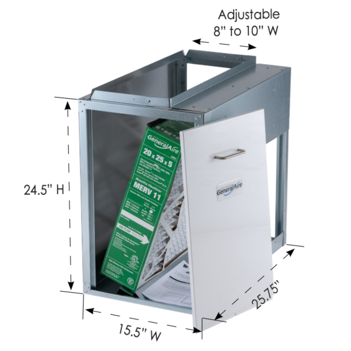 General Aire MAC-L Right Angle Air Cleaner - Dimensions