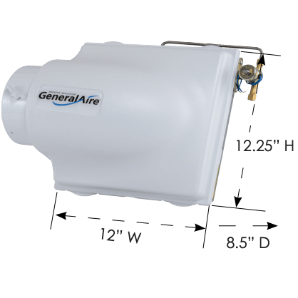 General Aire Model 3200 Bypass Evaporative Humidifier - Dimensions