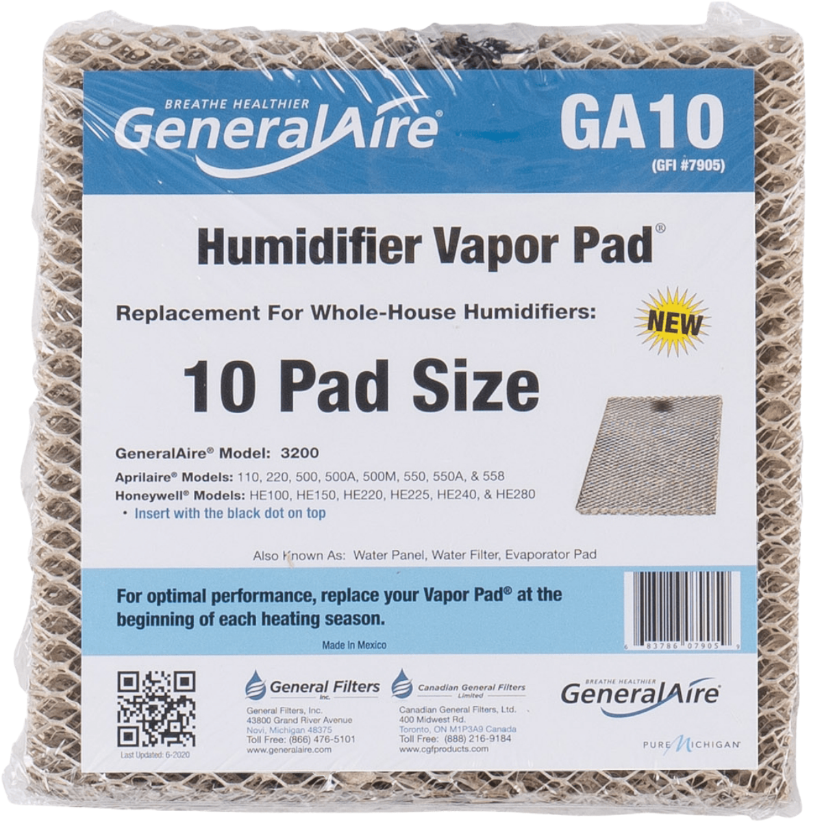 General Aire 3200 Bypass Evaporative Humidifier - Vapor Pad