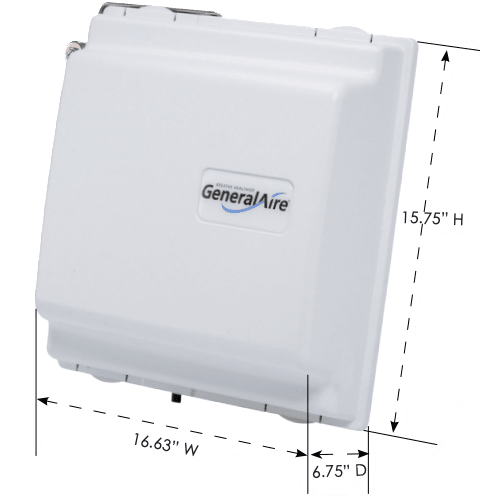 General Aire Model 4400A Fan-Powered Evaporative Humidifier - dimensions