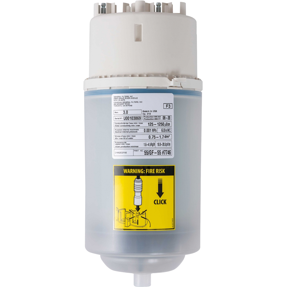 General Aire Model 55 Replacement Steam Cylinder