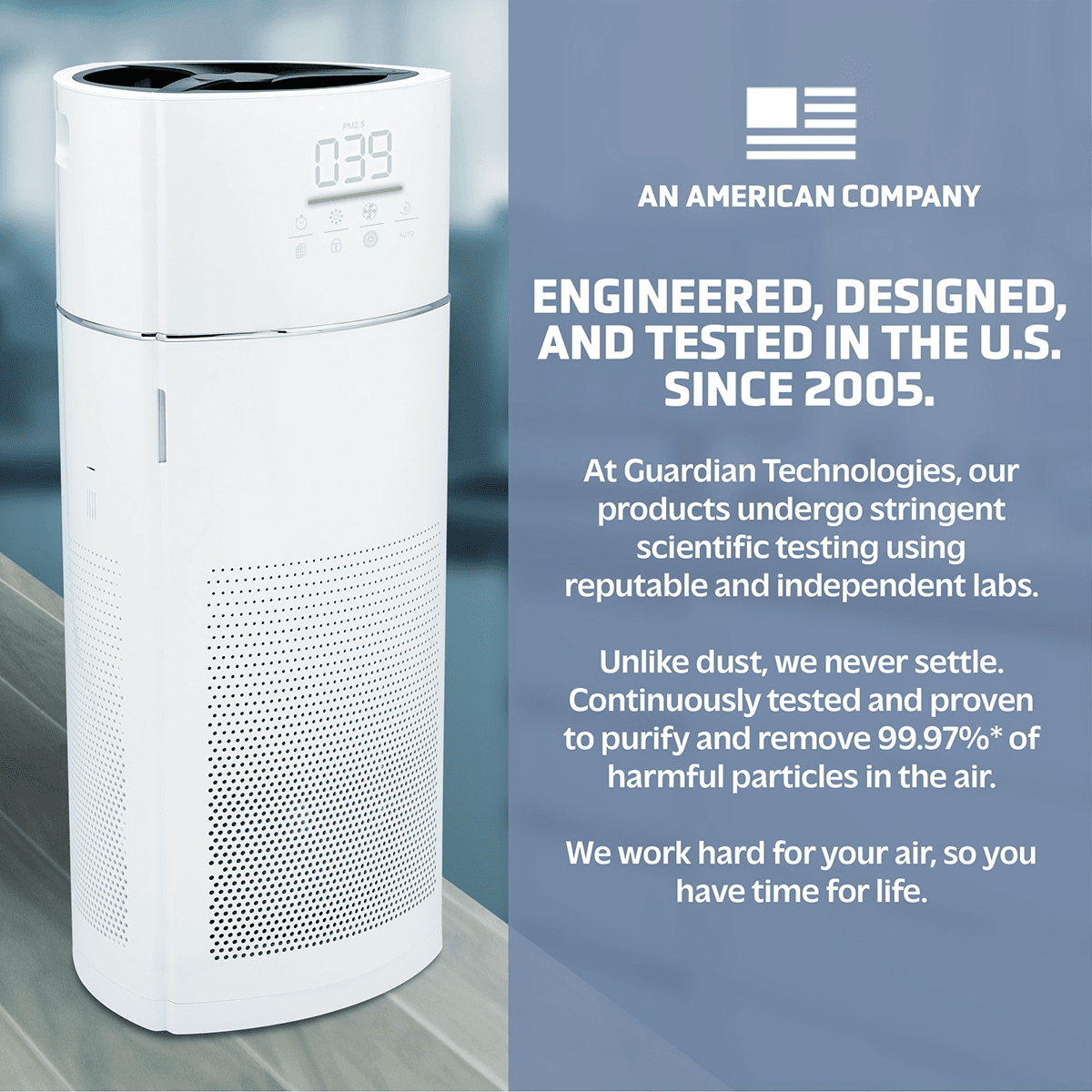 GermGuardian Tower Console HEPA Air Purifier - Infographic 5