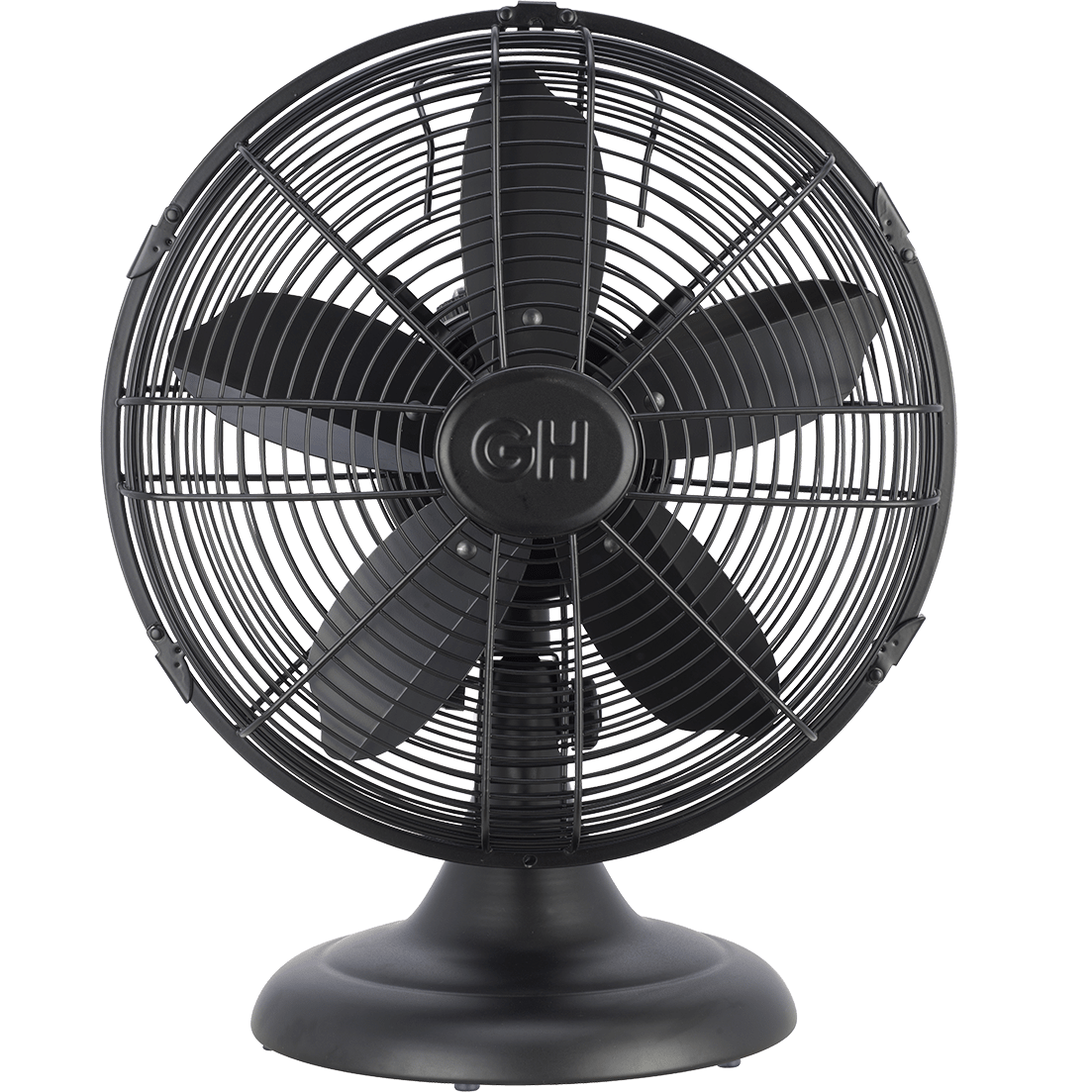 Good Housekeeping 12-in All-Metal Retro Table Fan - Black - Front