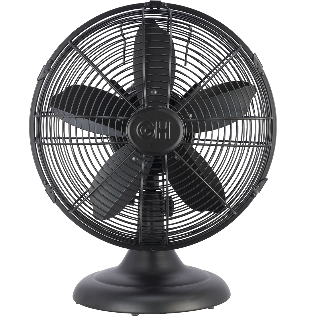 Good Housekeeping 12-in All-Metal Retro Table Fan - Black - Front