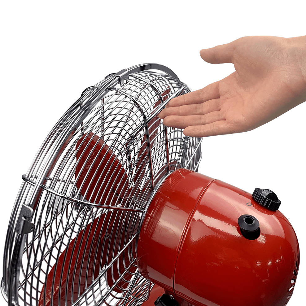 Good Housekeeping 12-in All-Metal Retro Table Fan - Red - Handle