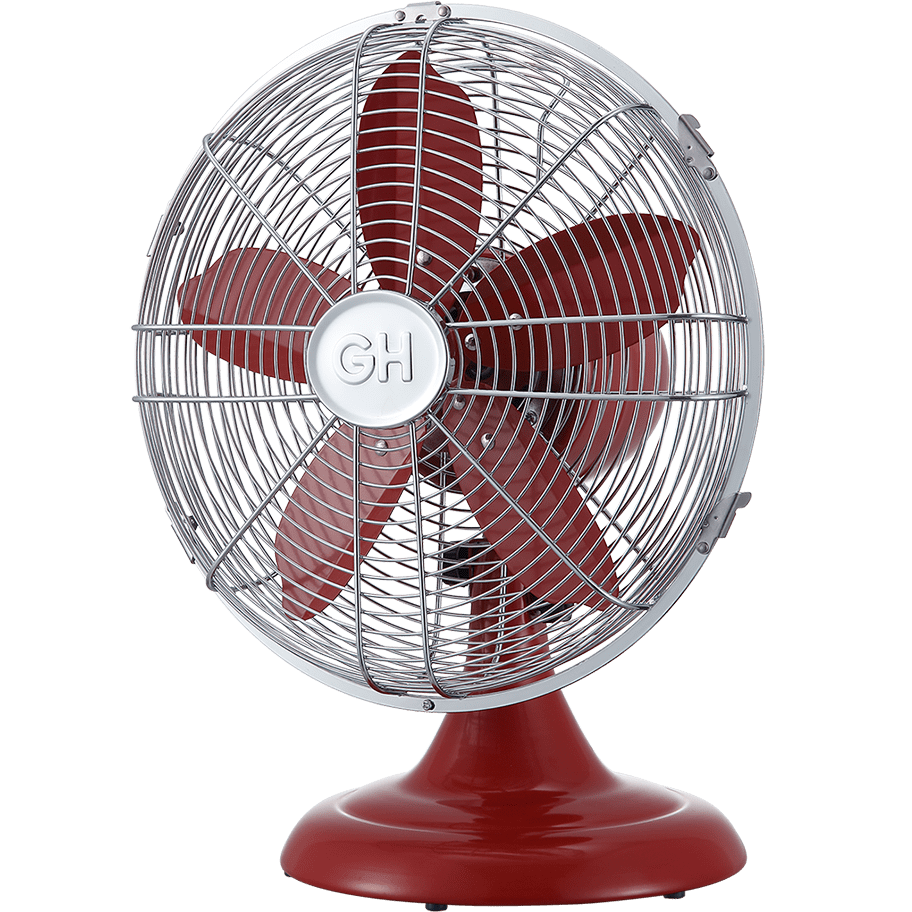 Good Housekeeping 12-in All-Metal Retro Table Fan - Red - Main