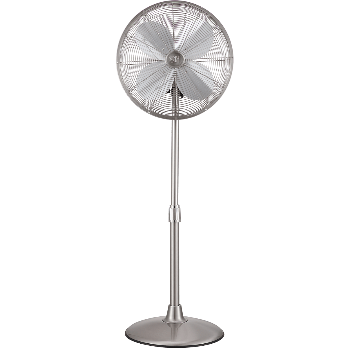 Good Housekeeping 16-in Retro Pedestal Fan - Brushed Nickel - Front