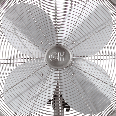 Good Housekeeping 16-in Retro Pedestal Fan - Brushed Nickel - Grill