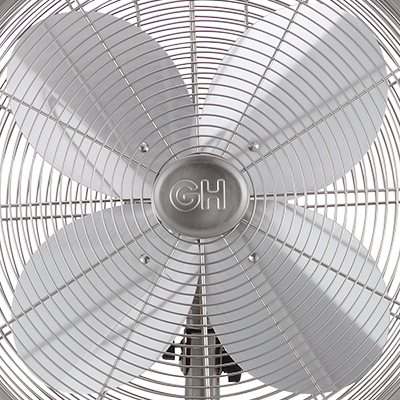 Good Housekeeping 16-in Retro Pedestal Fan - Brushed Nickel - Grill
