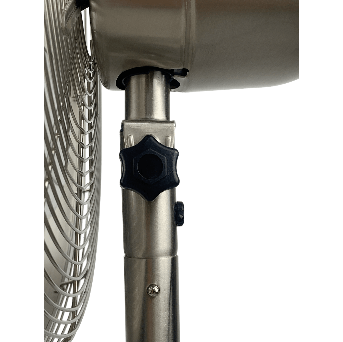 Good Housekeeping 16-in Retro Pedestal Fan - Brushed Nickel - Tilt Control Knob