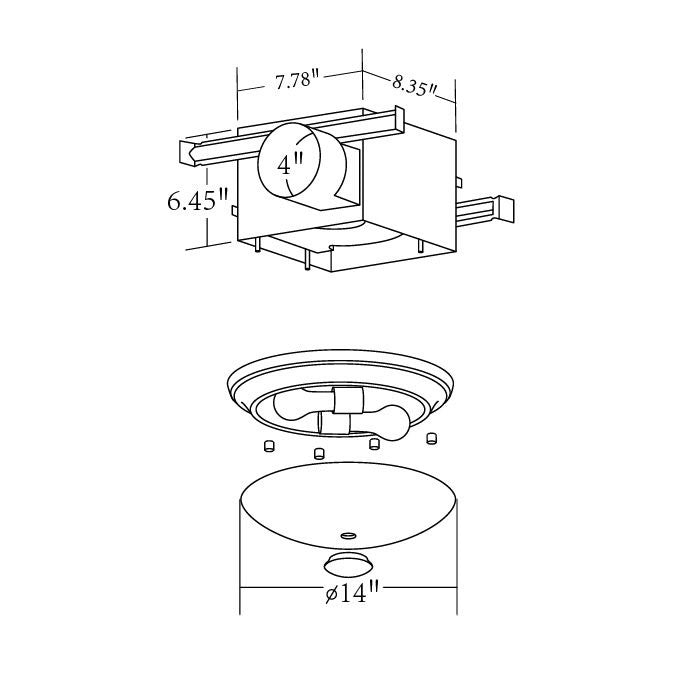 Good Housekeeping Abbey 90 CFM Decorative Bathroom Fan - Dimensions