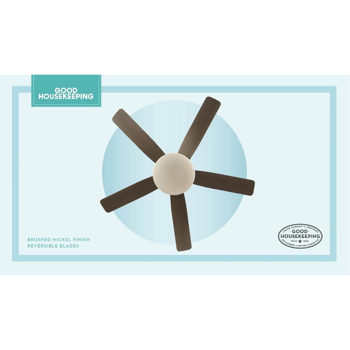Good Housekeeping Adeline 52 in. Indoor Ceiling Fan with LED Light Brushed Nickel - Infographic 2