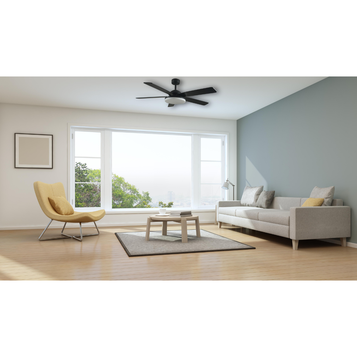Good Housekeeping Adeline 52 in. Indoor Ceiling Fan with LED Light Black Matte - Lifestyle