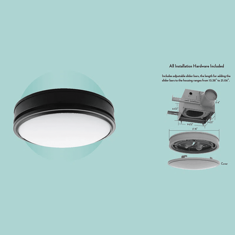 Good Housekeeping Broadway 110 CFM Decorative Bath Fan Black - Infographic 4