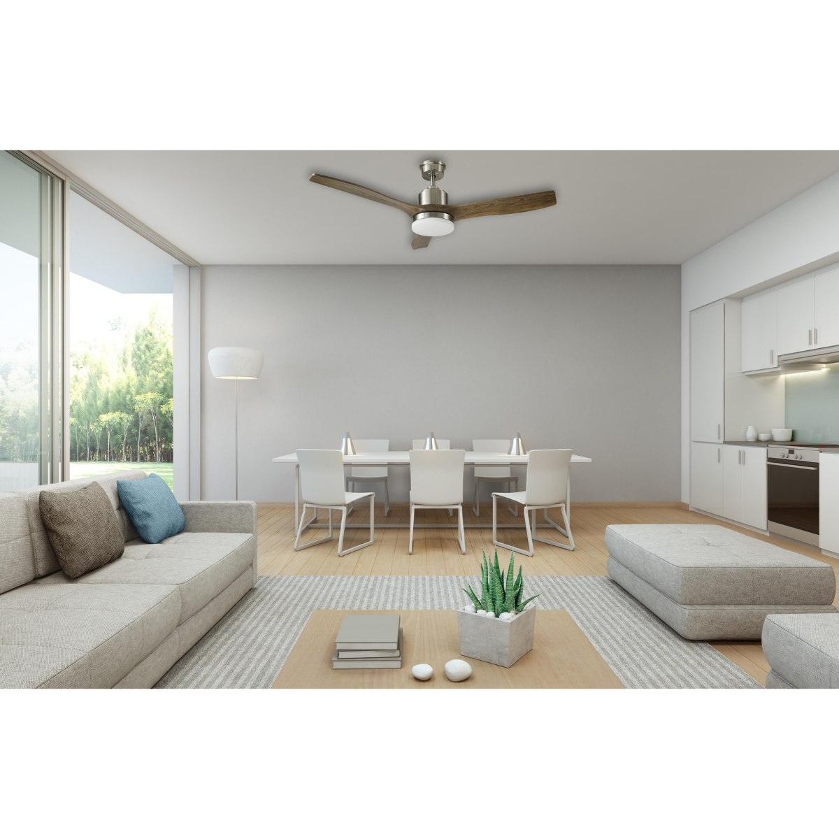 Good Housekeeping Canton 52 in. Indoor Brushed Nickel Ceiling Fan with LED Light - Lifestyle 1