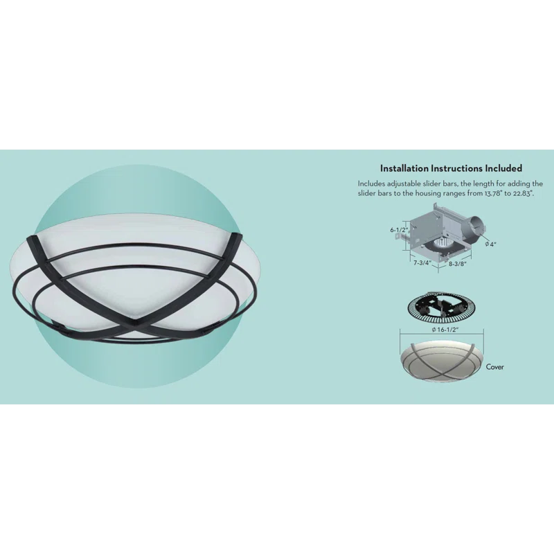 Good Housekeeping Kingsley 90 CFM Decorative Bathroom Fan - Infographic 4