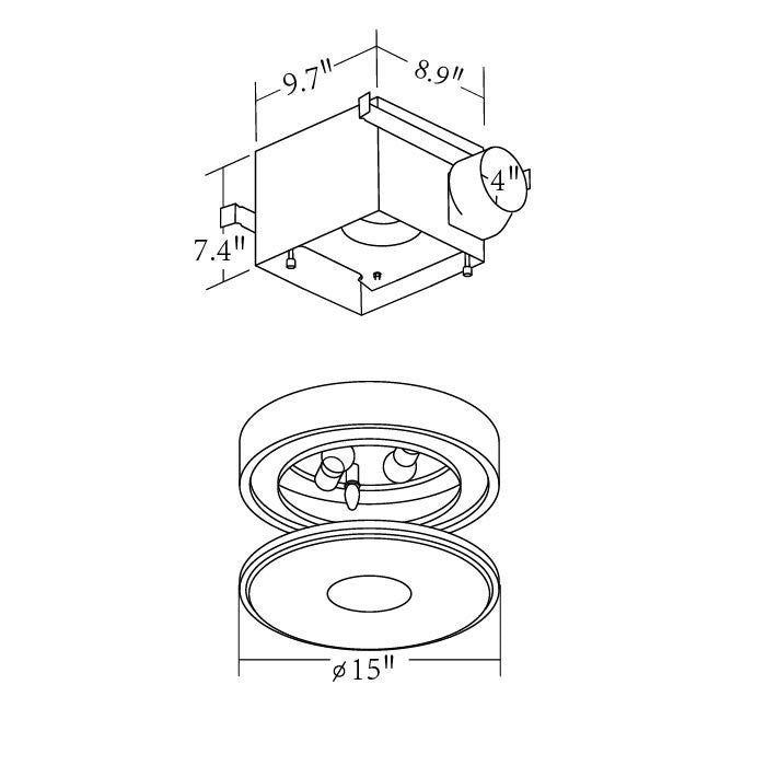 Good Housekeeping Opera 110 CFM Decorative Bathroom Fan - Dimensions