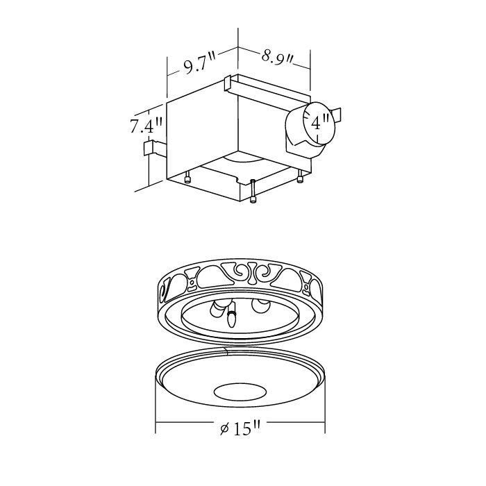 Good Housekeeping Roman 110 CFM Decorative Bathroom Fan - Dimensions