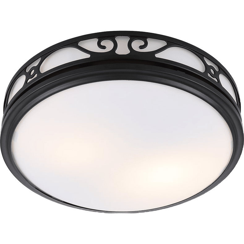 Good Housekeeping Roman 110 CFM Decorative Bathroom Fan - Matte Black - Light On