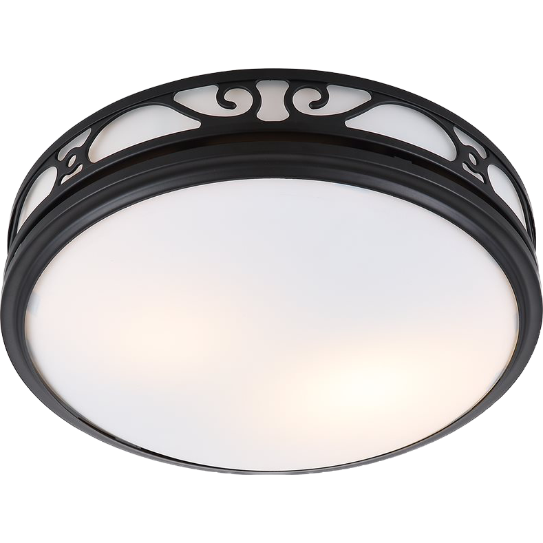 Good Housekeeping Roman 110 CFM Decorative Bathroom Fan - Matte Black - Light On