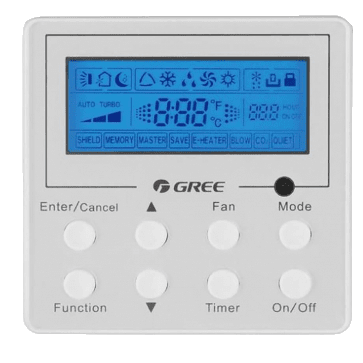 Gree Wired Programmable Controller for Ductless Mini-Splits XE71