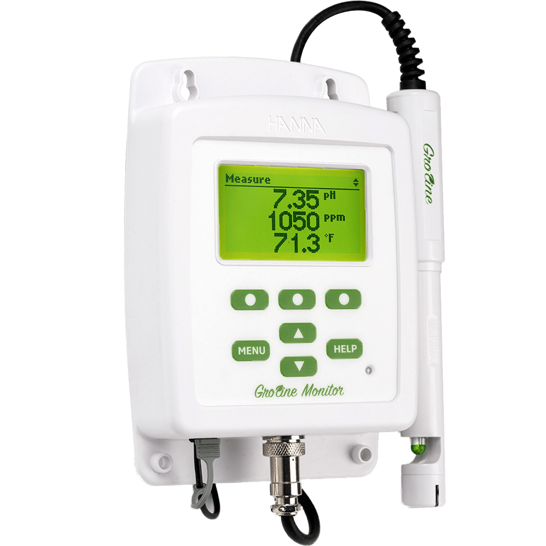 Hanna GroLine Monitor for Hydroponic Nutrients - Inline Probe - Angle