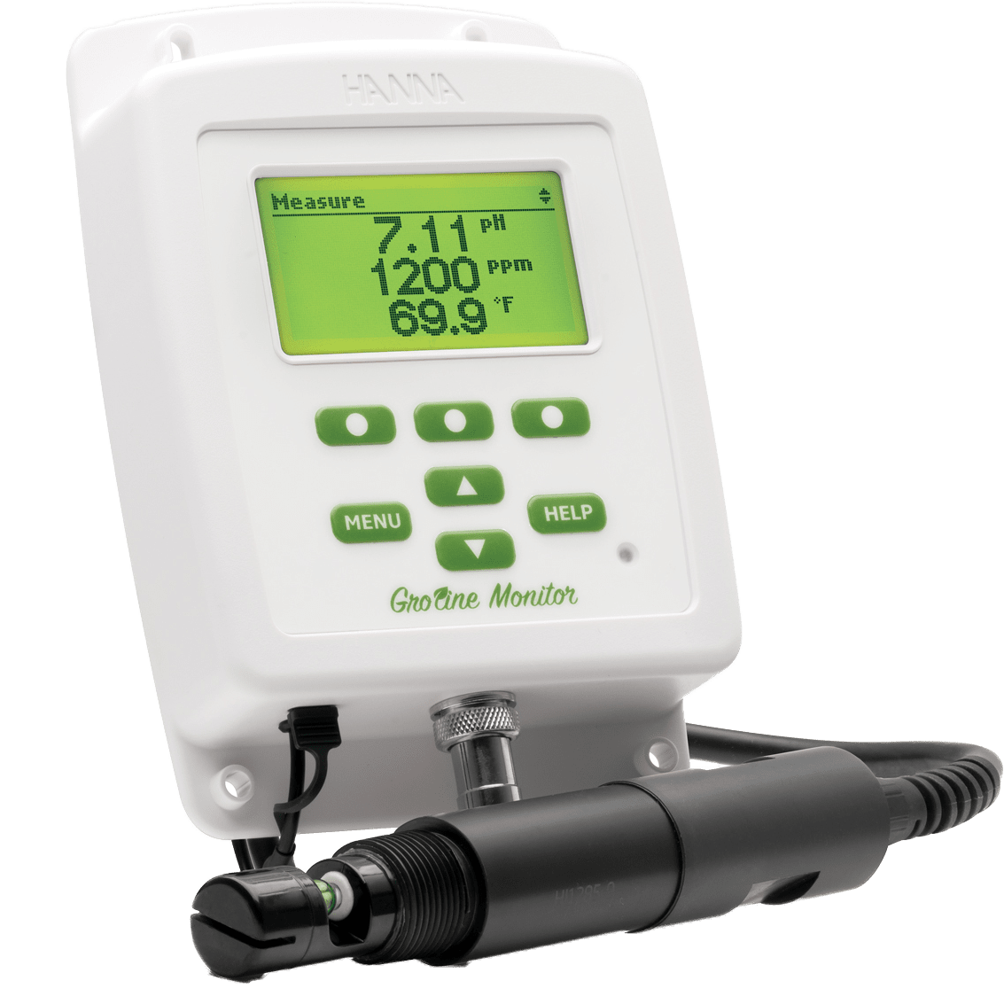 Hanna GroLine Monitor for Hydroponic Nutrients - Standard Probe - Angle