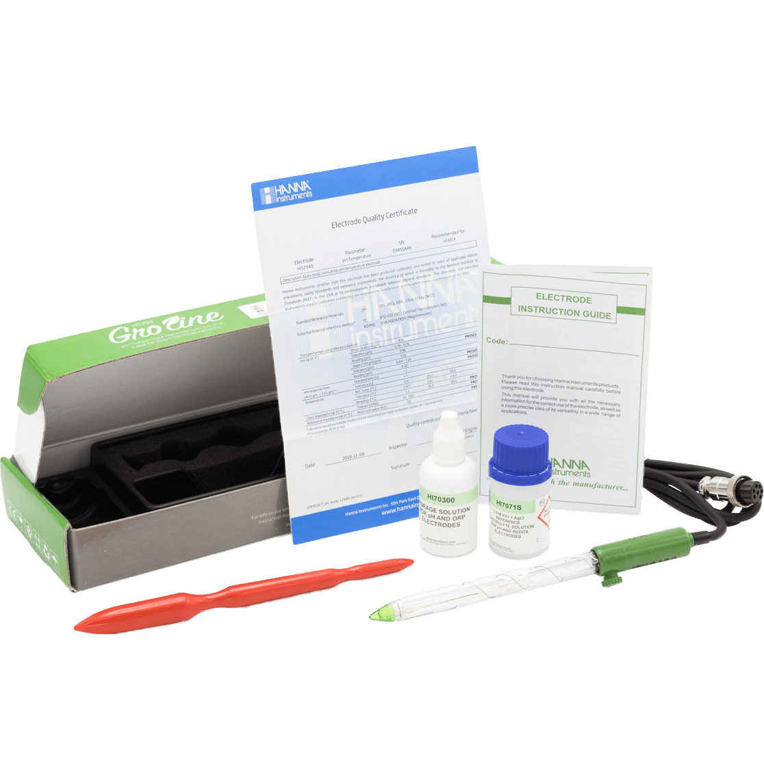 Hanna GroLine Direct Soil and Soilless Media pH electrode for use with HI9814 - Box