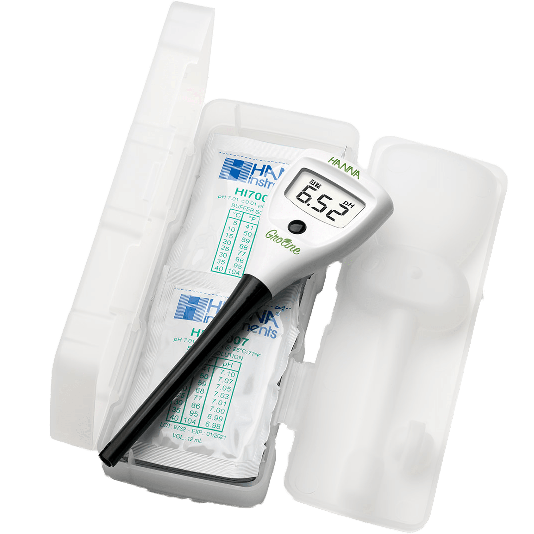 Hanna GroLine Tester - Hydroponics pH Tester - Open Case