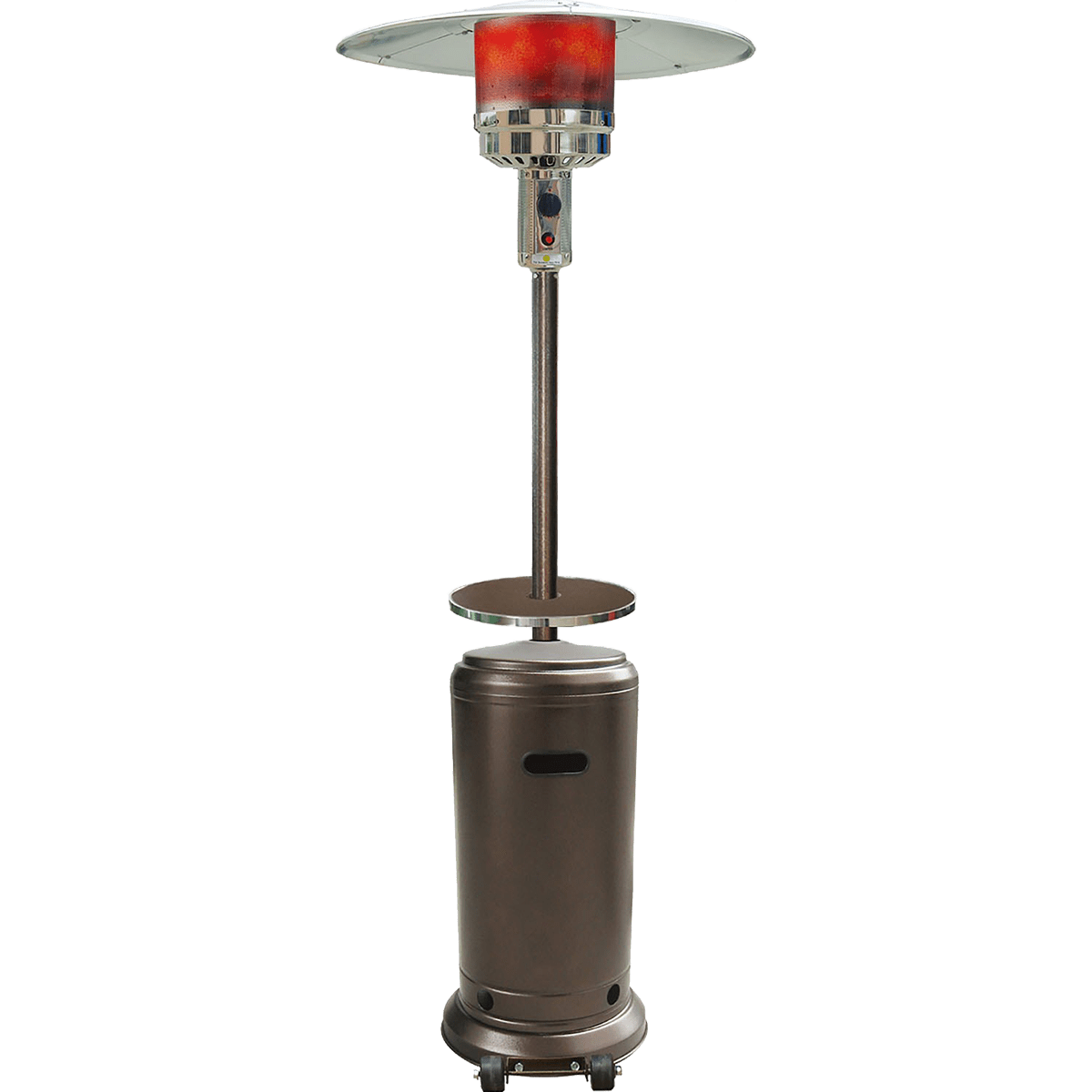 Hanover HAN001BR 48,000 BTU Umbrella Propane Patio Heater - Hammered Bronze - Heating Element On
