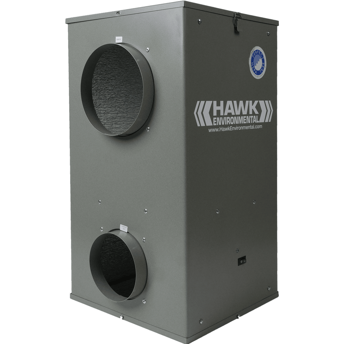 Hawk Environmental AirWash Whisper HEPA Filtration System - Angle View