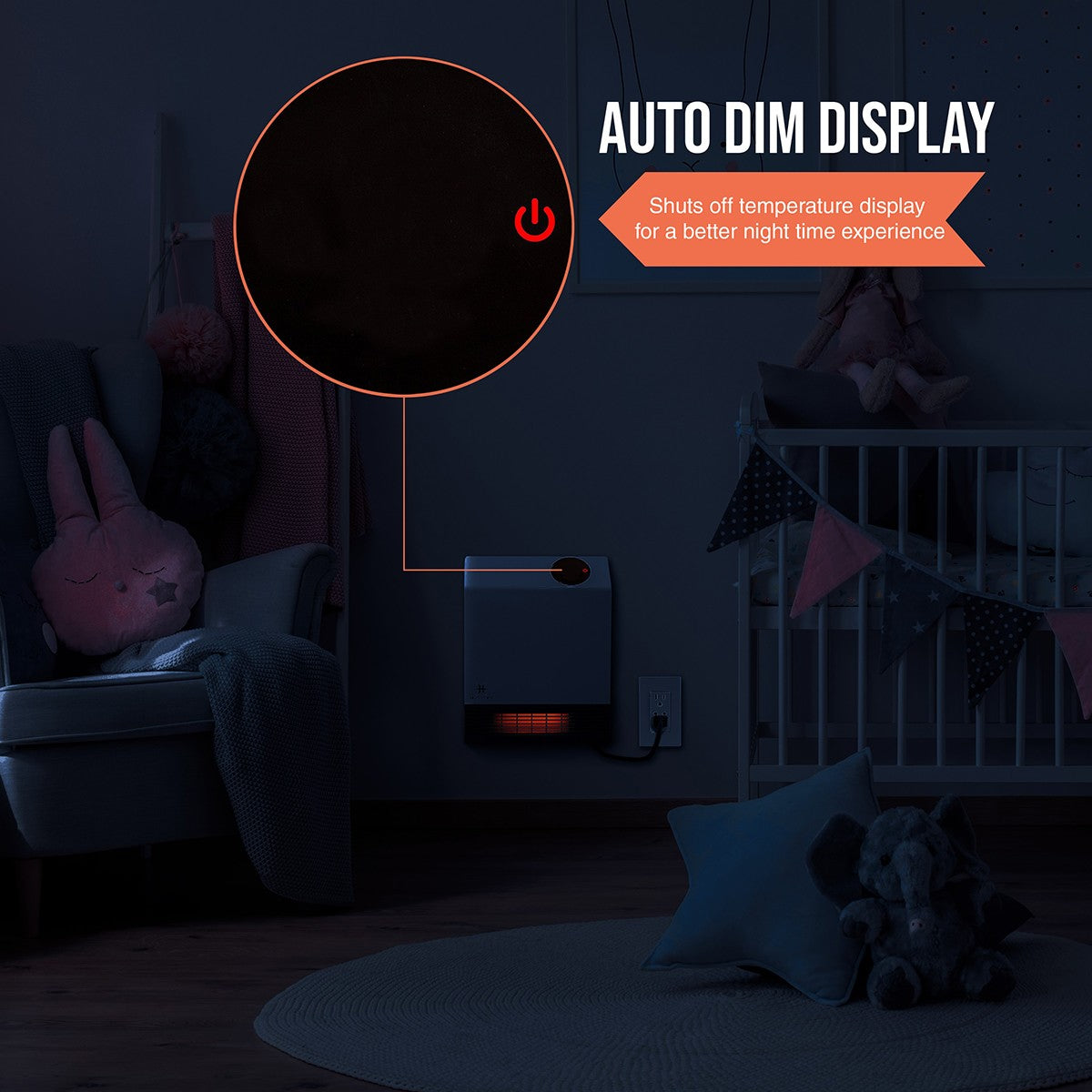 Heat Storm Wave Floor to Wall Infrared Portable Heater HS-1000-WA - dim