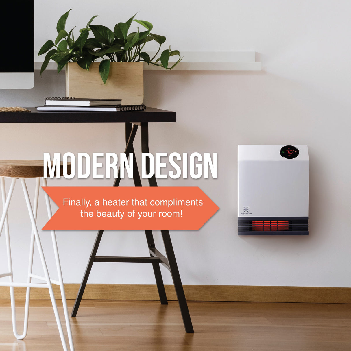 Heat Storm Wave Floor to Wall Infrared Portable Heater HS-1000-WA