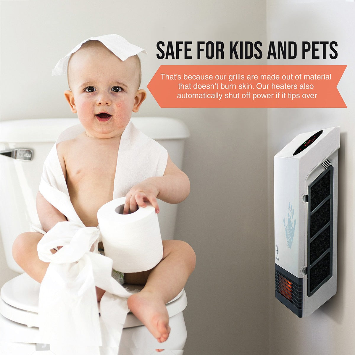 Heat Storm Wave Floor to Wall Infrared Portable Heater HS-1000-WA - safety