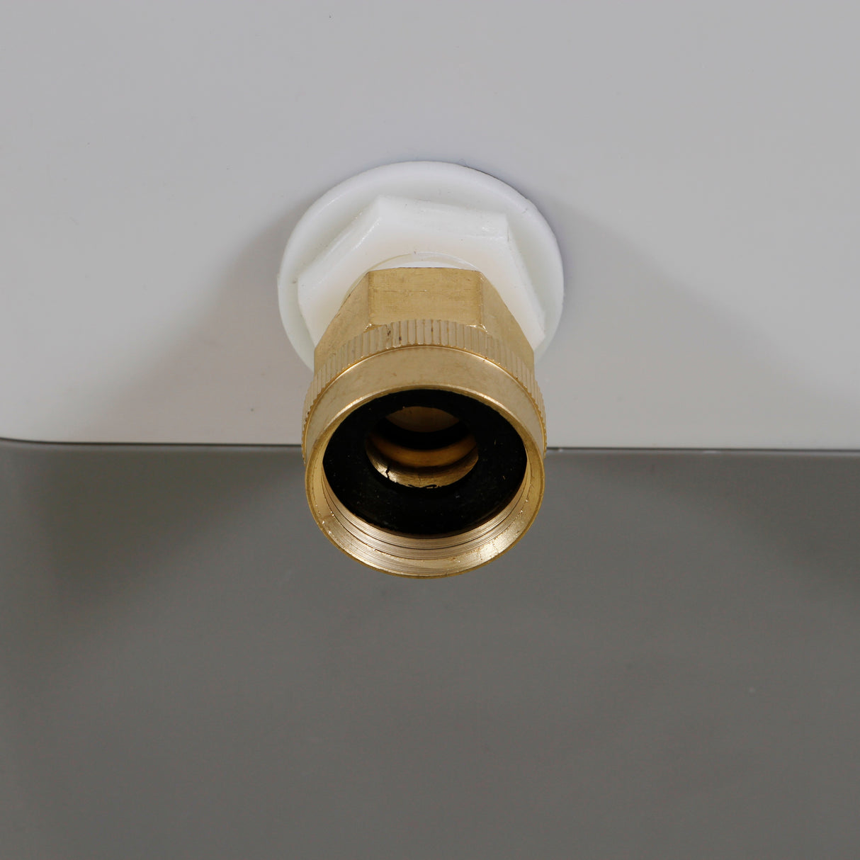Hessaire Brass Hose Adapter - Installed