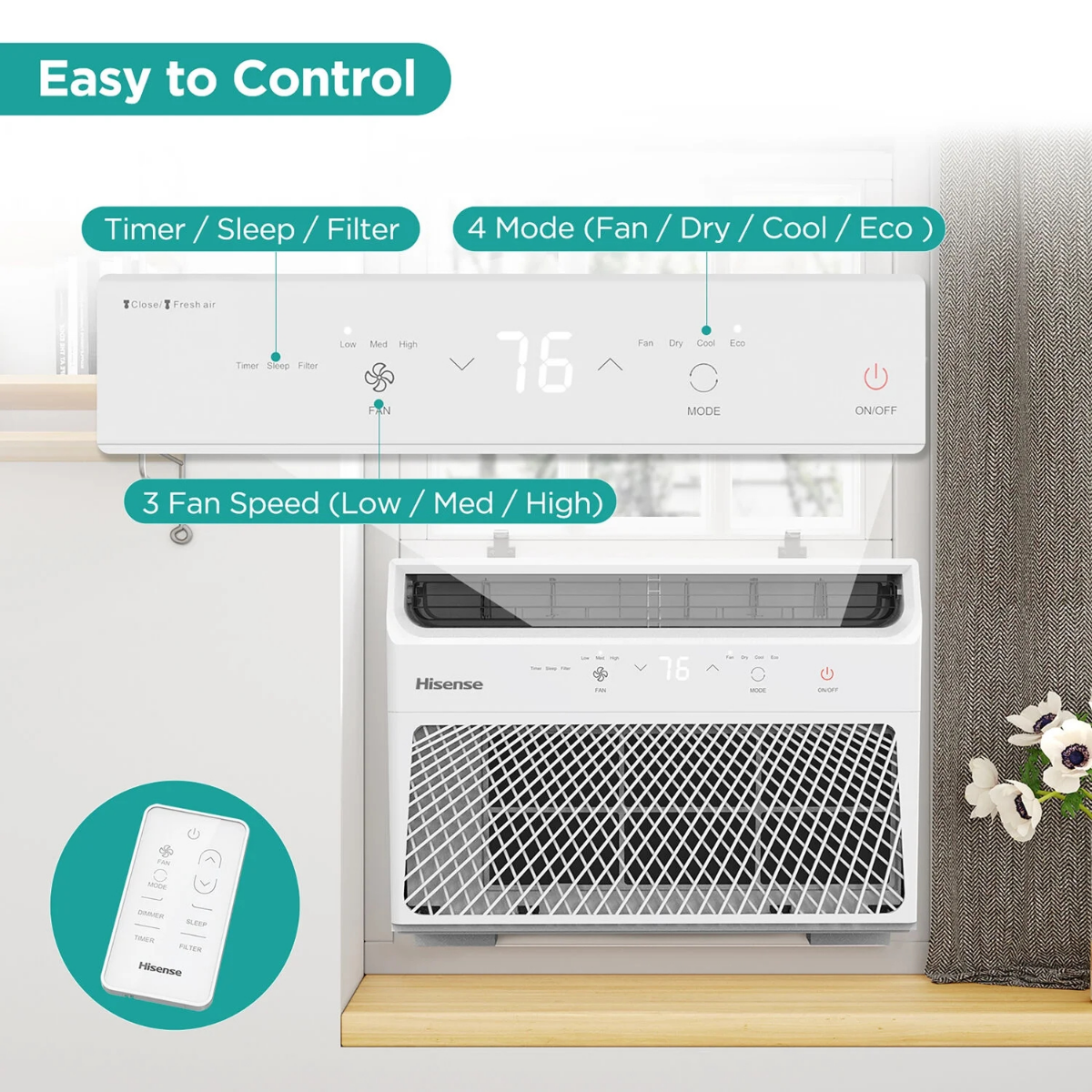 Hisense 6,000 BTU Window Air Conditioner w/ Electronic Controls - Infographic 3