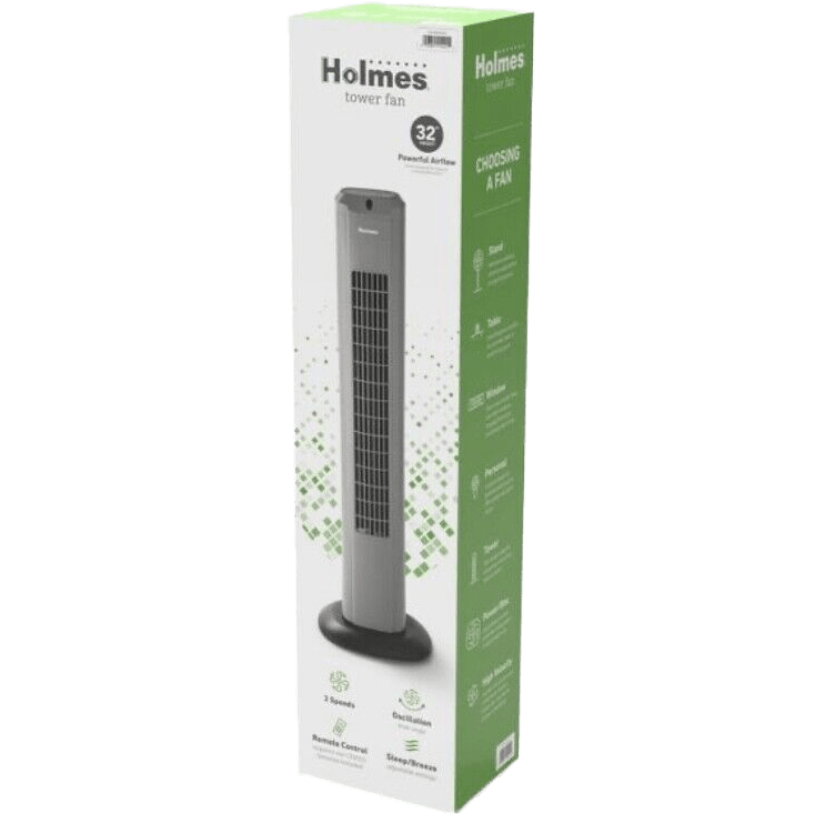 Holmes 32-In. Oscillating 3-Speed Tower Fan - Box
