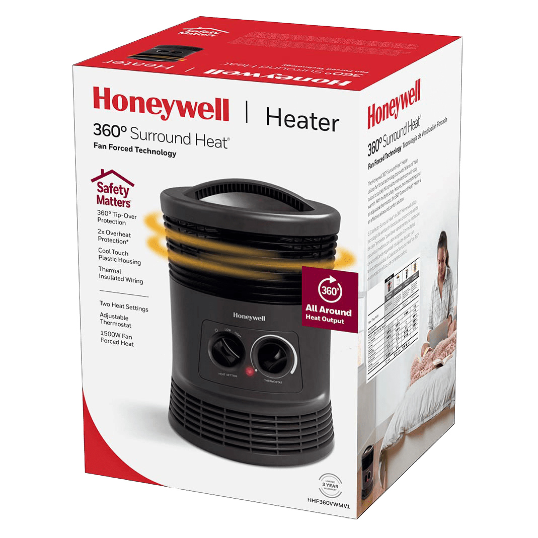 Honeywell 360 degrees Surround Heat Space Heater Black - Box
